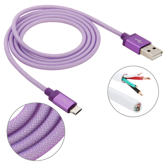 Cable de datos/carga Micro USB a USB con cabezal metálico de alta calidad y estilo de red de 1 m