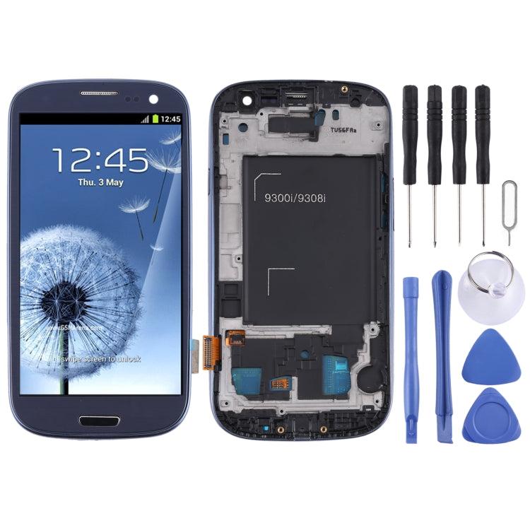 Original LCD Screen and Digitizer Full Assembly with Frame for Samsung Galaxy SIII / i9300
