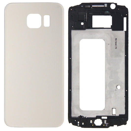 Carcasa completa para Galaxy S6/G920F (marco frontal LCD, placa de bisel y tapa trasera de batería)