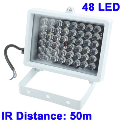 Éclairage auxiliaire 48 LED pour caméra CCD, distance IR : 50 m (ZT-48W), dimensions : 9 x 12,5 x 8 cm
