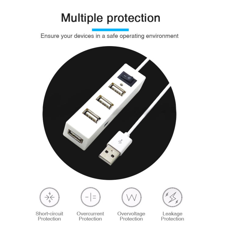 4 Ports USB HUB 2.0 USB Splitter Adapter with Switch