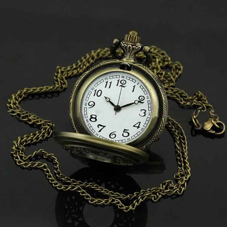 Butterfly Pattern Zinc Alloy Chain Analog Quartz Pocket Watch