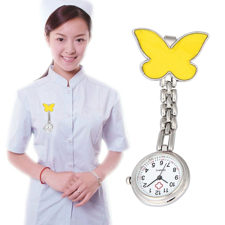 Butterfly Style Portable Alloy Nurse Round Quartz Wristwatch Watch with Pin, Butterfly Style