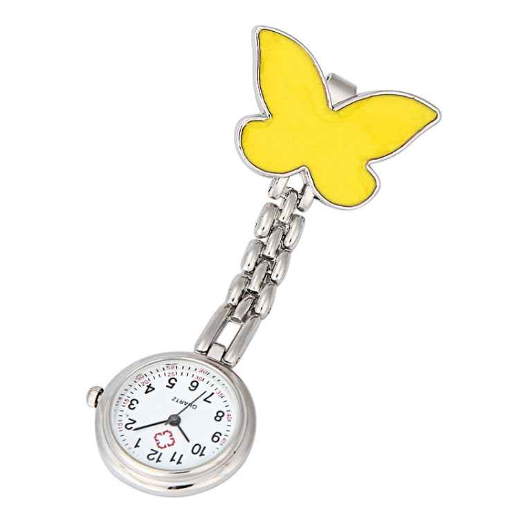 Butterfly Style Portable Alloy Nurse Round Quartz Wristwatch Watch with Pin, Butterfly Style