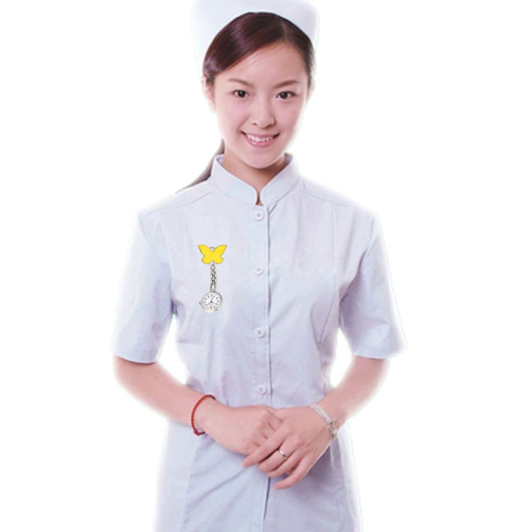 Butterfly Style Portable Alloy Nurse Round Quartz Wristwatch Watch with Pin