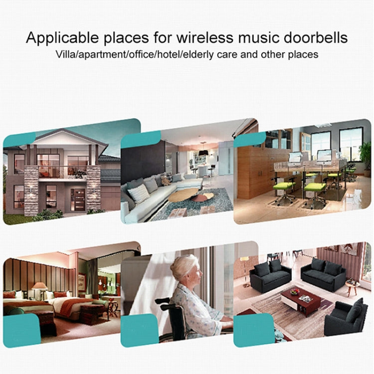 VOYE V006B2 Wireless Remote Control Chime Door Bell with Double-Receiver