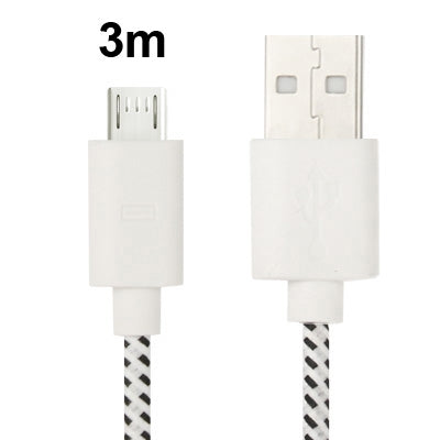 Nylon Netting Style Micro 5 Pin USB Data Transfer / Charge Cable, Length: 3m