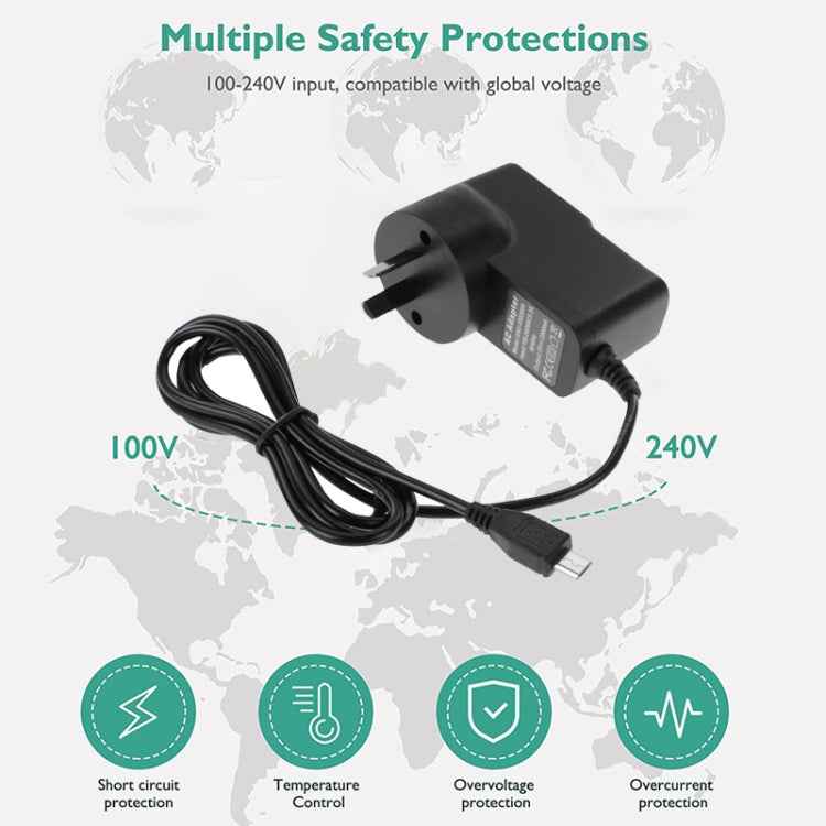 Micro USB Charger for Tablet PC / Mobile Phone, Output: DC 5V / 2A ,AU Plug
