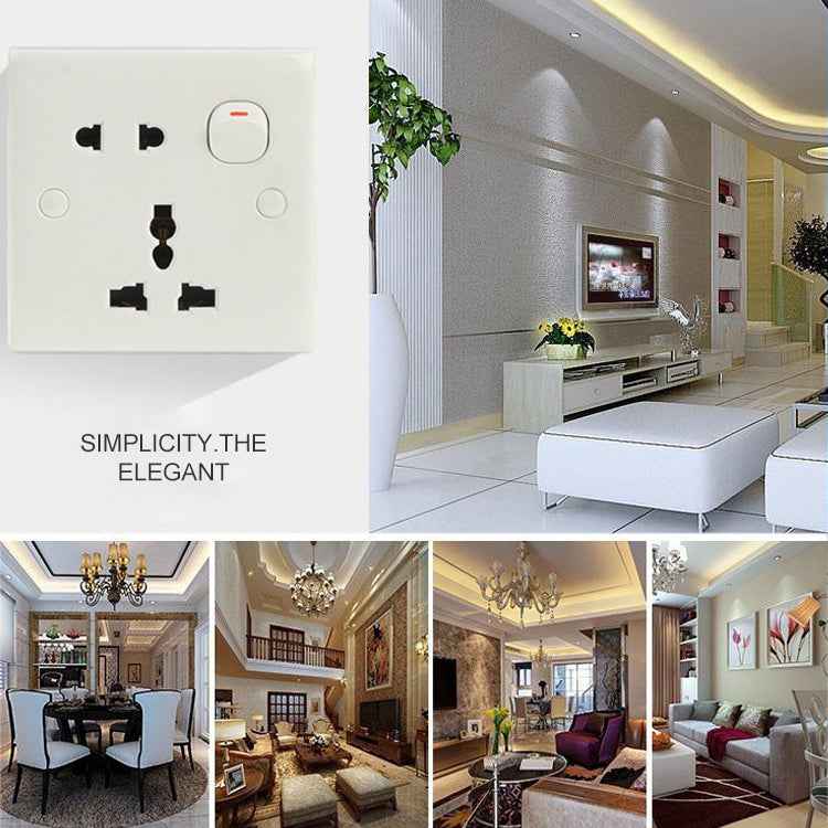 Electric Wall Switch and Socket, EU / AU / US Plug Socket with 1 Switch