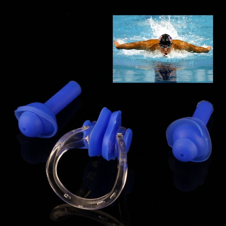 Soft Silicone Swimming Nose Clip and Ear Plug Set Earplug, Random Color Delivery, Ear Plug Set, Ear Plug Set(Blue)