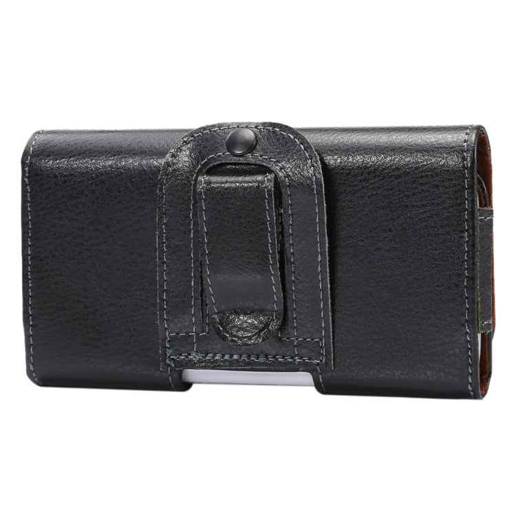 5.2 inch Litchi Texture Vertical Flip Thwartwise Genuine Leather Case / Waist Bag with Rotatable Back Splint for iPhone X & Galaxy S7 & S6 Edge & S6 & S5, Sony Xperia Z5 & Z4 & Z3, Huawei P9 & P8, etc