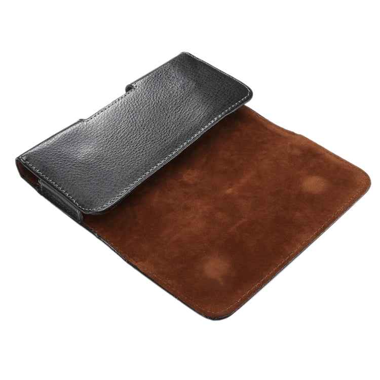 5.2 inch Litchi Texture Vertical Flip Thwartwise Genuine Leather Case / Waist Bag with Rotatable Back Splint for iPhone X & Galaxy S7 & S6 Edge & S6 & S5, Sony Xperia Z5 & Z4 & Z3, Huawei P9 & P8, etc