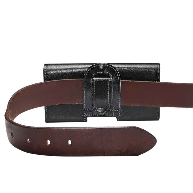 5.2 inch Litchi Texture Vertical Flip Thwartwise Genuine Leather Case / Waist Bag with Rotatable Back Splint for iPhone X & Galaxy S7 & S6 Edge & S6 & S5, Sony Xperia Z5 & Z4 & Z3, Huawei P9 & P8, etc