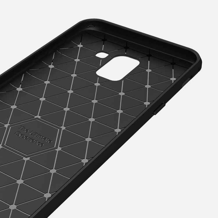 Brushed Texture Carbon Fiber Shockproof TPU Case for Galaxy J6 2018 (EU Version)