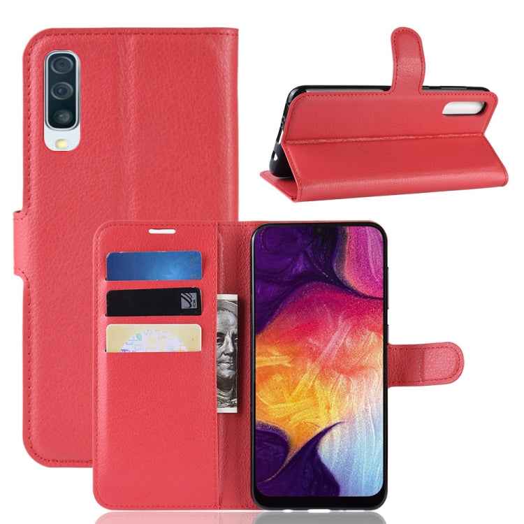Litchi Texture Horizontal Flip Leather Case for Galaxy A50, with Wallet & Holder & Card Slots, For Galaxy A50 (1), For Galaxy A50 (1)