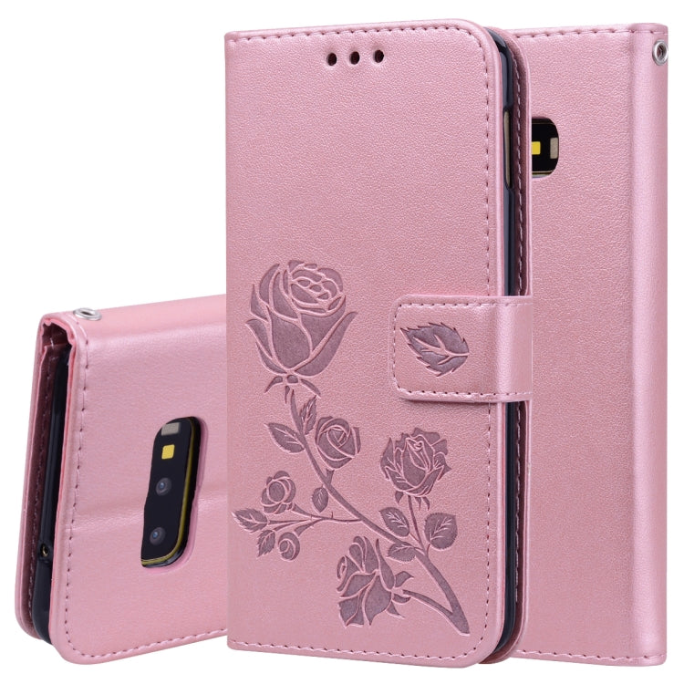 Rose Embossed Horizontal Flip PU Leather Case for Galaxy S10e, with Holder & Card Slots & Wallet, Galaxy S10e, For Samsung Galaxy S10e