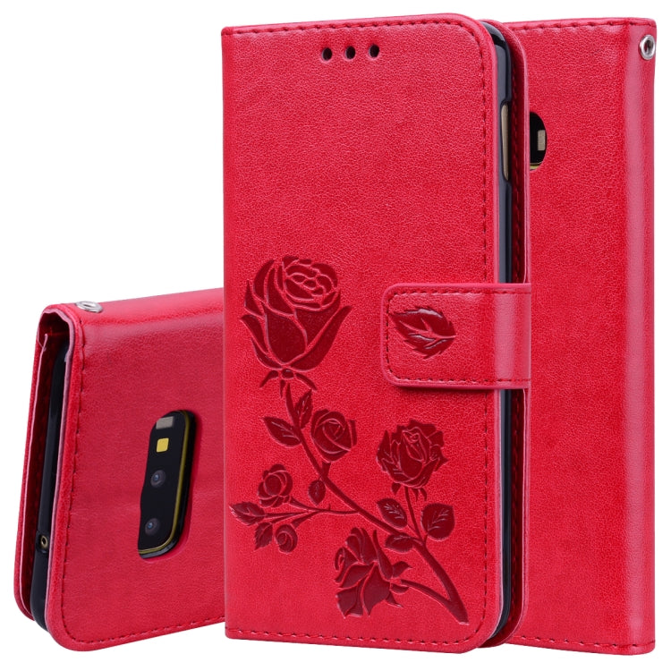 Rose Embossed Horizontal Flip PU Leather Case for Galaxy S10e, with Holder & Card Slots & Wallet, Galaxy S10e, For Samsung Galaxy S10e