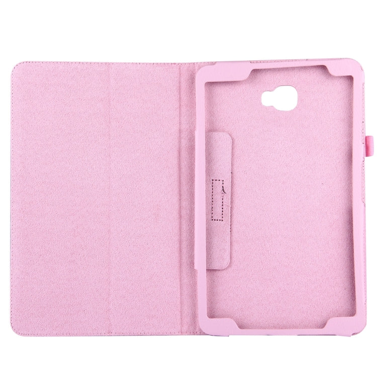 For Galaxy Tab A 10.1 / T580 Litchi Texture Magnetic Horizontal Flip Leather Case with Holder & Sleep / Wake-up Function, Galaxy Tab A 10.1 (2016)