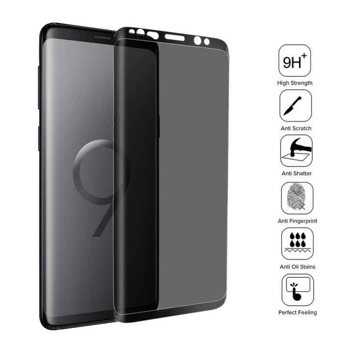 For Galaxy S9 0.3mm 9H Surface Hardness 3D Privacy Anti-spy Tempered Glass Protective Film