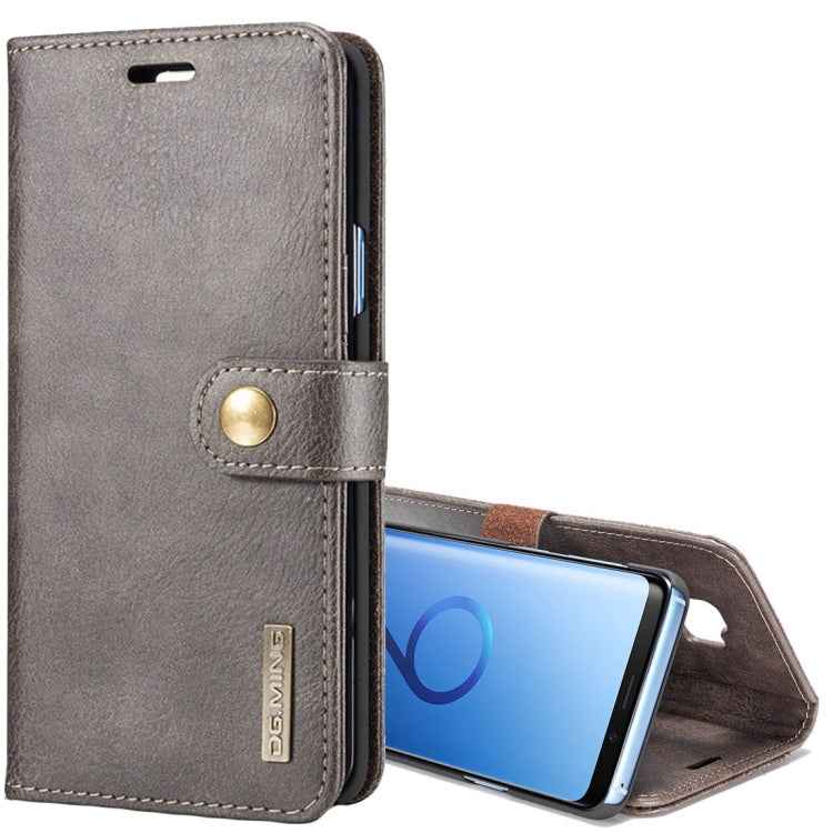 DG.MING for Galaxy S9+ Crazy Horse Texture Horizontal Flip Detachable Magnetic Protective Case with Holder & Card Slots & Wallet, Galaxy S9+