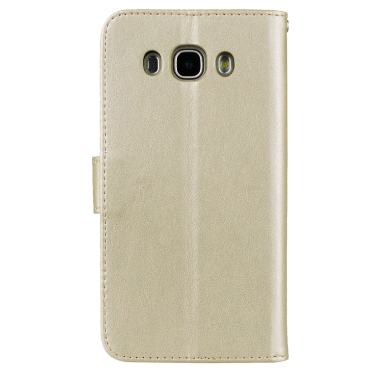 For Galaxy J5 (2016) / J510 Roses Pressed Flowers Pattern Flip Leather Case with Holder & Card Slots & Wallet