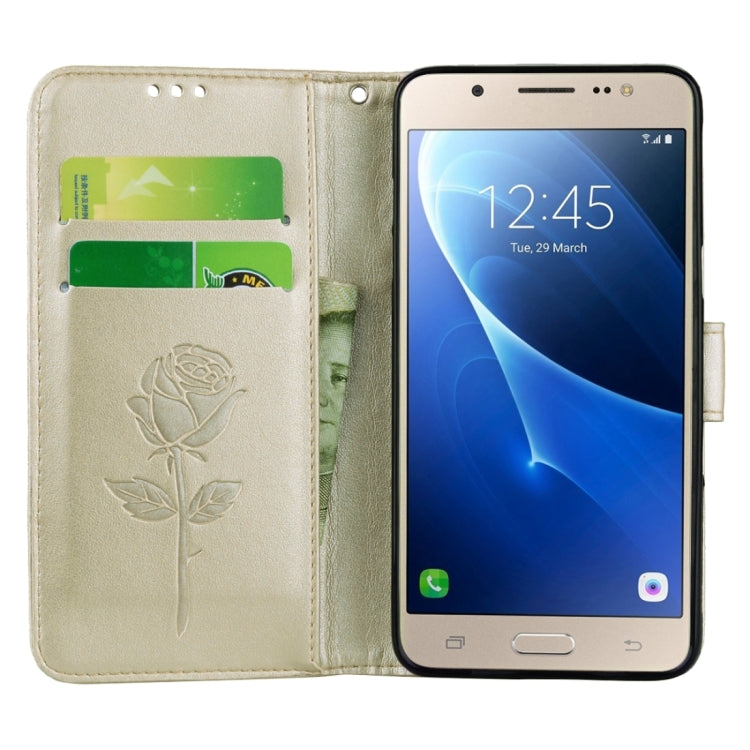 For Galaxy J5 (2016) / J510 Roses Pressed Flowers Pattern Flip Leather Case with Holder & Card Slots & Wallet, For Samsung Galaxy J5 (2016) / J510