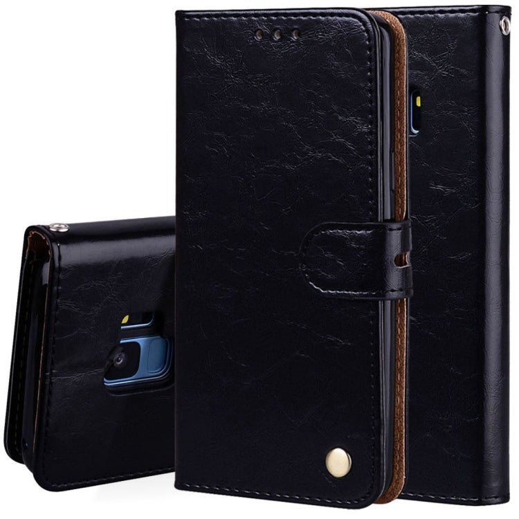 For Galaxy S9 Oil Wax Texture Horizontal Flip Leather Case with Holder & Card Slots & Wallet