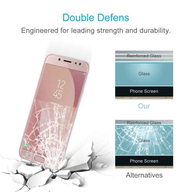2 PCS 0.26mm 9H 2.5D Arc Edge Tempered Glass Film for Galaxy J7 Pro / J730, For J7 Pro / J730(2pcs)