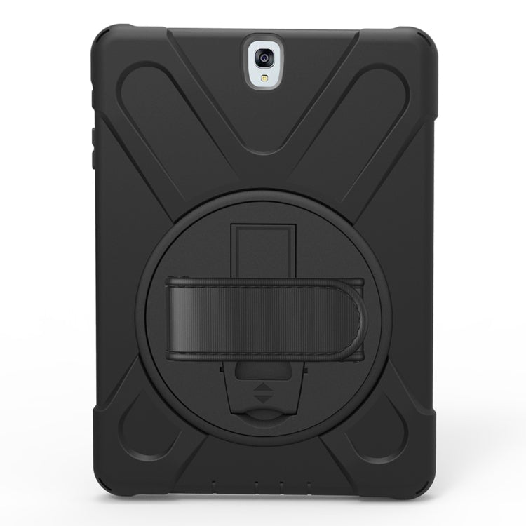 For Galaxy Tab S3 9.7 inch T820 360 Degree Rotation PC + Silicone Protective Case with Holder & Hand-strap, For Galaxy Tab S3 9.7 inch T820