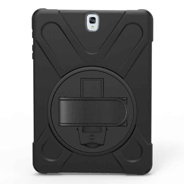 For Galaxy Tab S3 9.7 inch T820 360 Degree Rotation PC + Silicone Protective Case with Holder & Hand-strap, For Galaxy Tab S3 9.7 inch T820