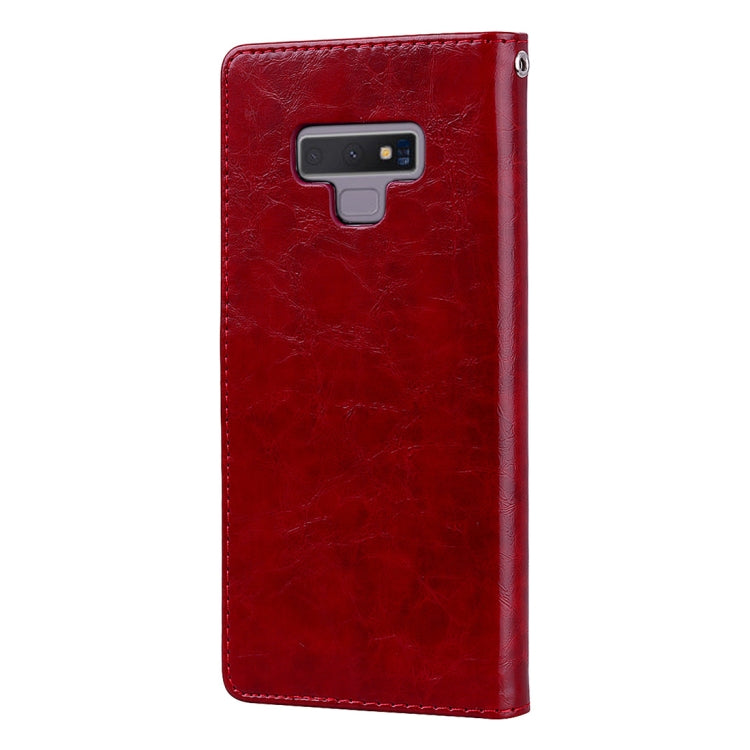 Business Style Oil Wax Texture Horizontal Flip Leather Case, with Holder & Card Slots & Wallet For Galaxy Note9