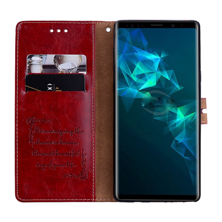 Business Style Oil Wax Texture Horizontal Flip Leather Case, with Holder & Card Slots & Wallet For Galaxy Note9