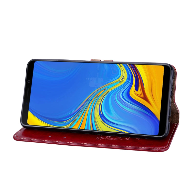 Funda de cuero con tapa horizontal y textura de cera de aceite para Samsung Galaxy A9 (2018) / A9s, con soporte, ranuras para tarjetas y billetera. Para Galaxy A9 (2018) / A9s.