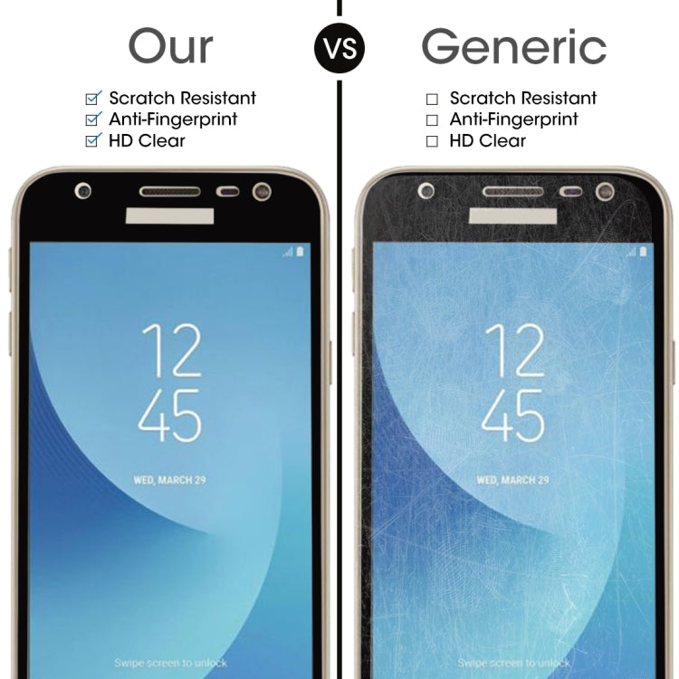 For Galaxy J3 (2017) (EU Version) 0.26mm 9H Surface Hardness 2.5D Curved Silk-screen Full Screen Tempered Glass Screen Protector