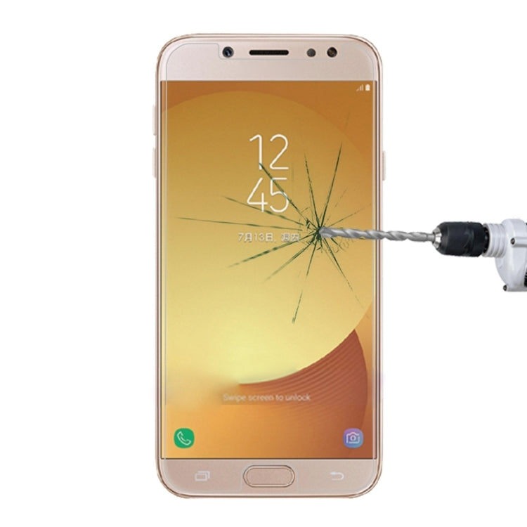 1 PCS For Galaxy J7 (2017) (EU Version) 0.26mm 9H Surface Hardness 2.5D Explosion-proof Non-full Screen Tempered Glass Screen Film