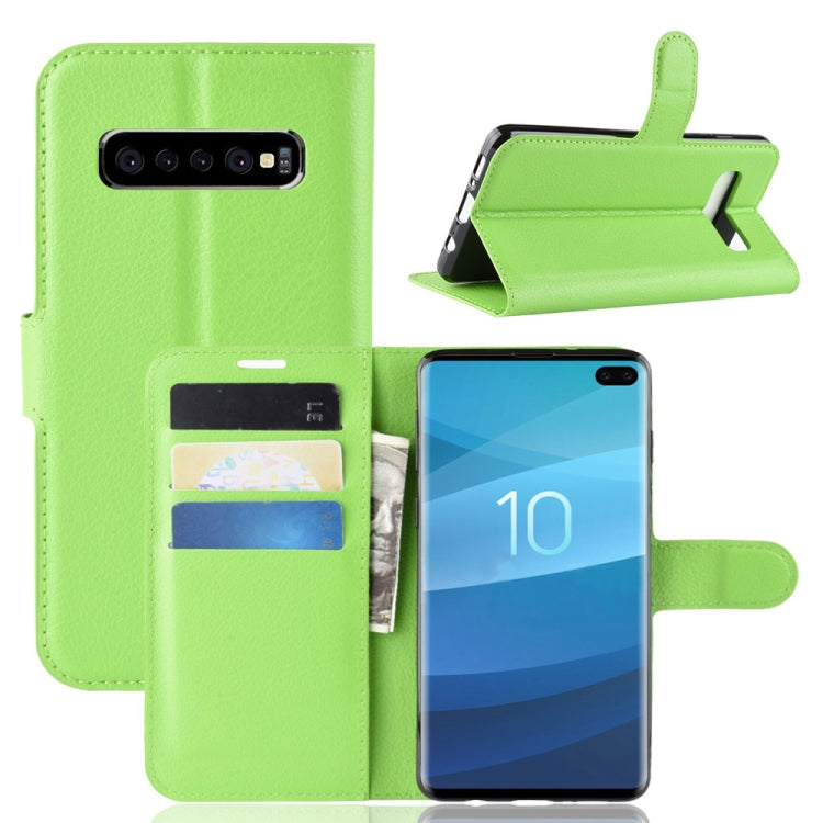 Litchi Texture Horizontal Flip Leather Case for Galaxy S10 6.1, with Wallet & Holder & Card Slots, Galaxy S10, For Galaxy S10