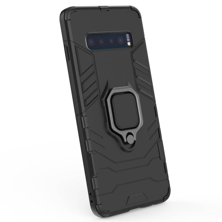 PC + TPU Shockproof Protective Case for Samsung Galaxy S10, with Magnetic Ring Holder