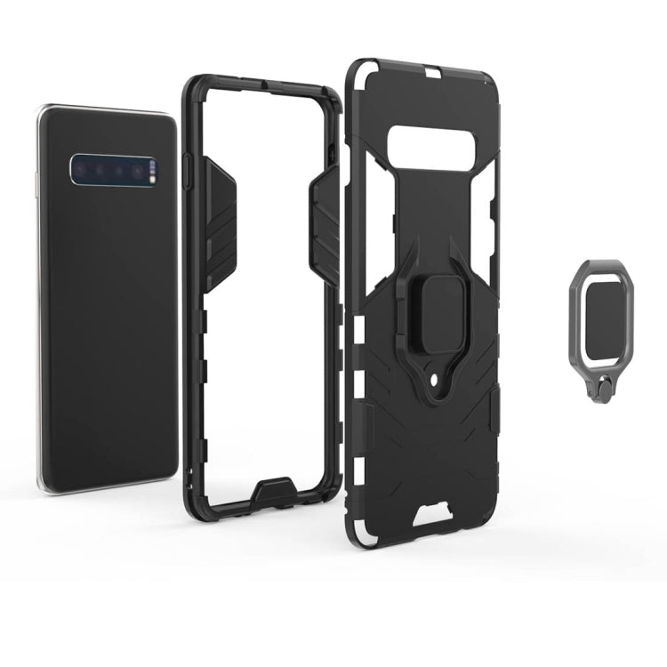 PC + TPU Shockproof Protective Case for Samsung Galaxy S10, with Magnetic Ring Holder