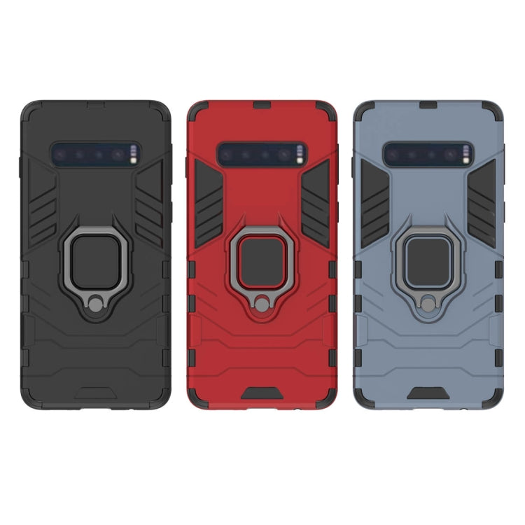 PC + TPU Shockproof Protective Case for Samsung Galaxy S10, with Magnetic Ring Holder