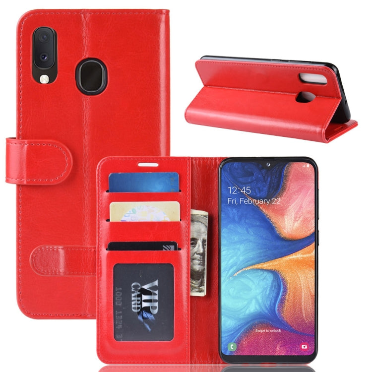R64 Texture Single Fold Horizontal Flip Leather Case for Galaxy A20e, with Holder & Card Slots & Wallet, For Galaxy A20e