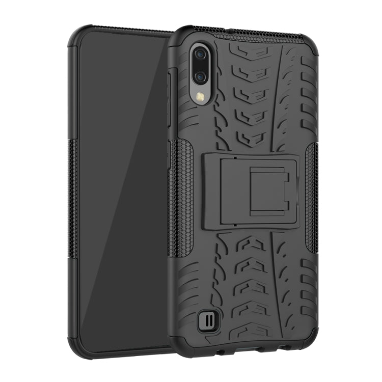 Shockproof PC + TPU Tire Pattern Case for Galaxy M10, with Holder