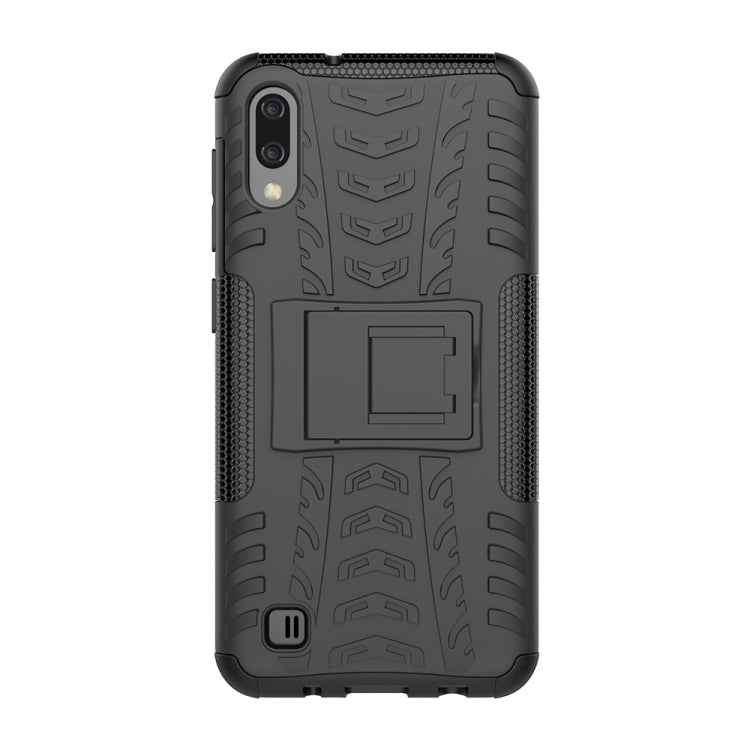 Shockproof PC + TPU Tire Pattern Case for Galaxy M10, with Holder