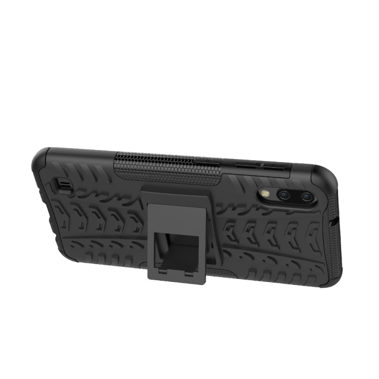 Shockproof PC + TPU Tire Pattern Case for Galaxy M10, with Holder