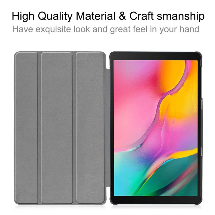 Custer Texture Horizontal Flip PU Leather Case for Galaxy Tab A 10.1 2019 (T515 / T510), with Three-folding Holder & Sleep / Wake-up Function