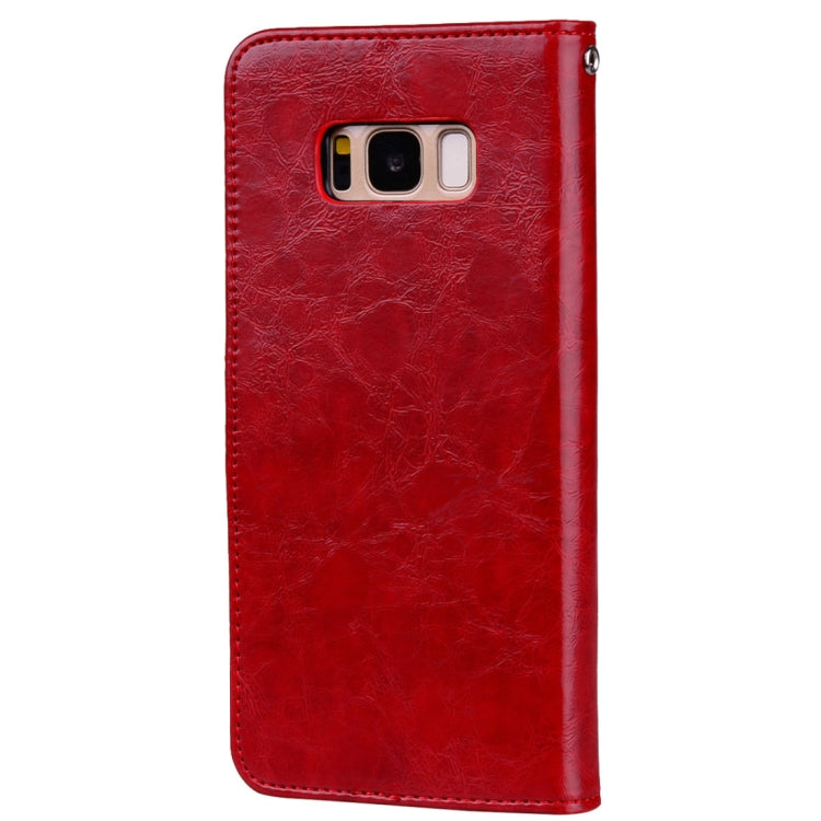 For Galaxy S8 Business Style Oil Wax Texture Horizontal Flip Leather Case with Holder & Card Slots & Wallet