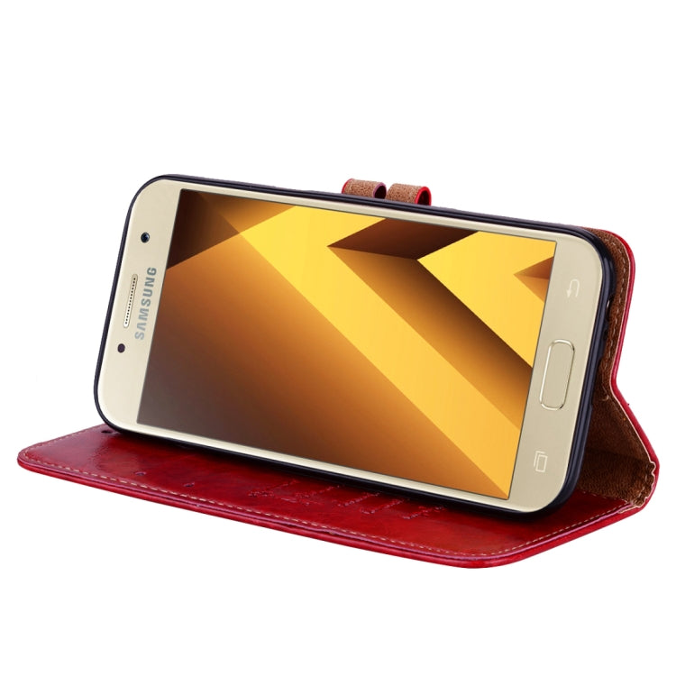 For Samsung Galaxy A5 (2017) Business Style Oil Wax Texture Horizontal Flip Leather Case with Holder & Card Slots & Wallet