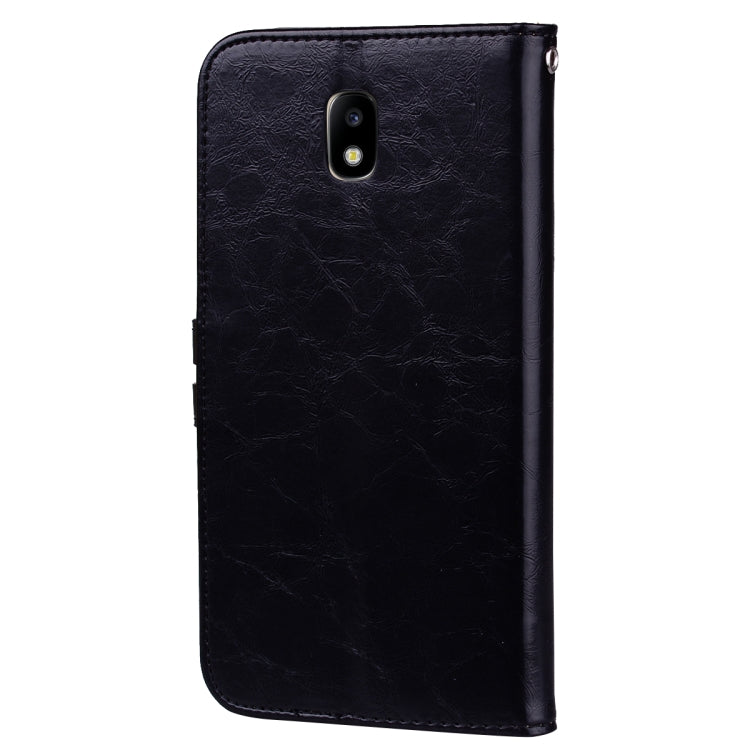 For Galaxy J3 (2017) / J330 (EU Version) Business Style Oil Wax Texture Horizontal Flip Leather Case with Holder & Card Slots & Wallet