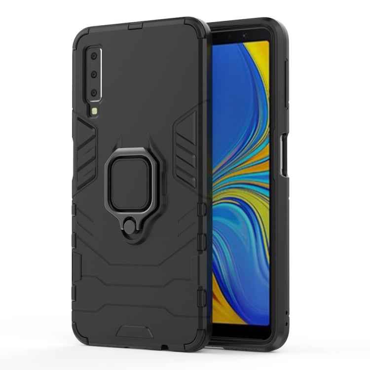 PC + TPU Shockproof Protective Case for Galaxy A70, with Magnetic Ring Holder