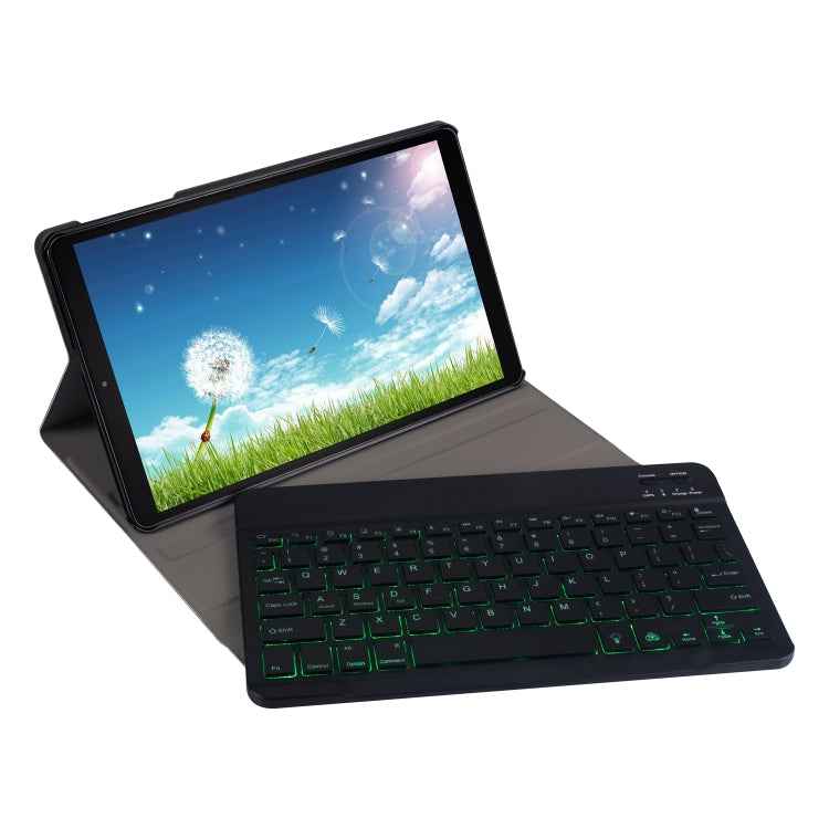 DY510D Colorful Lighting Detachable Plastic Bluetooth Keyboard Tablet Case for Samsung Galaxy Tab A 10.1 (2019) T510 / T511, with Holder