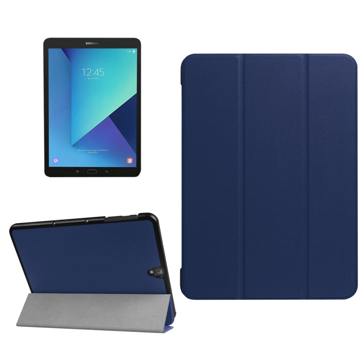 For Galaxy Tab S3 9.7 inch T820 / T825 Custer Texture Horizontal Flip Leather Case with 3-folding Holder, For Galaxy Tab S3 9.7